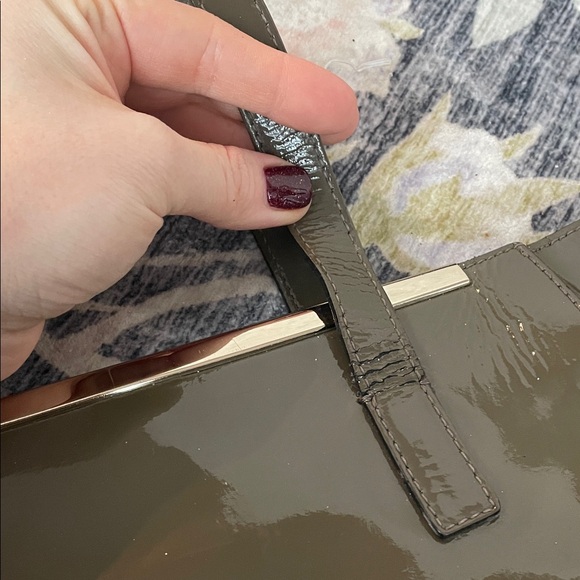 Coccinelle Shiny Olive Green Tote Bag As Is - Picture 13 of 13